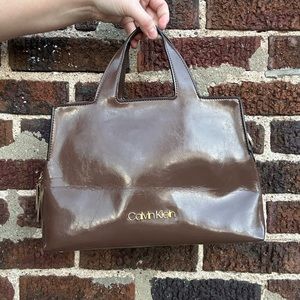 NWOT Calvin Klein handbag brown pleather faux leather
